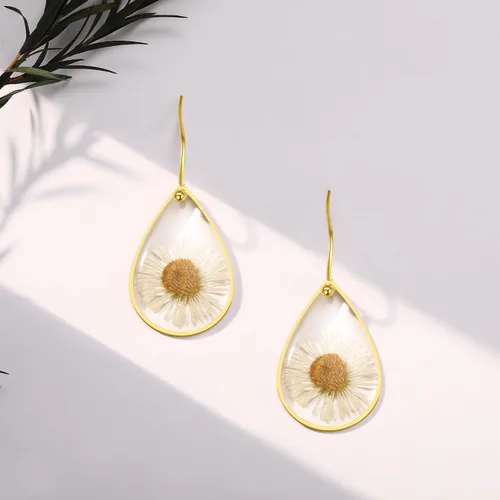 Miniatura 77 de Forget-Me-Not and Queen Anne's Lace Pressed Wildflower Earrings Pressed Flower Earrings Handmade Drop and Dangle Earrings Gift for Woman
