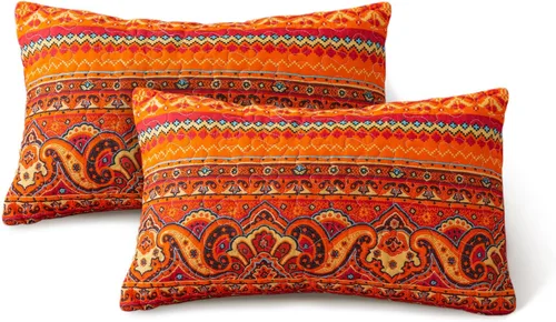 Miniatura 7 de BEDIFANY 2 fundas de almohada florales con relleno de algodón, fundas de cojín decorativas neutrales para sofá, dormitorio, sala de estar