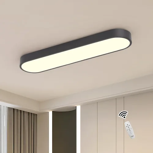 Miniatura 17 de Lámpara de techo lineal de 23.6 pulgadas, LED moderna de 40 W, lámpara de techo simple negra, iluminación de techo de perfil bajo para dormitorio