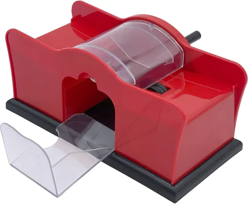 CHH Barajador de cartas de manivela – Barajador manual de cartas para cartas estándar o de tamaño puente – Silencioso y fácil de usar – Diseñado