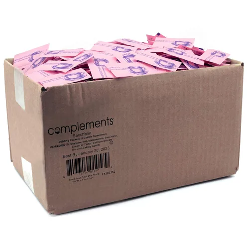 Complements Zero Calorie Saccharin - Paquetes edulcorantes rosados, 2000 unidades