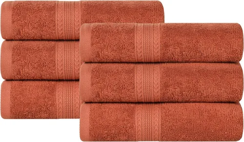 Miniatura 46 de Superior Juego de 6 toallas de mano de algodón ecológico, toallas pequeñas para spa, hotel, baño de invitados, cocina, secado rápido, suave