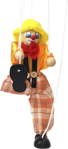 Miniatura 4 de Marionetas de marioneta de payaso muñeca de cuerda, marioneta de mano, marioneta de madera para adultos, marionetas interactivas, muñecos de cuerda