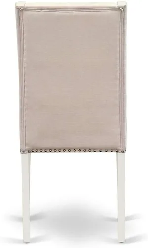 Miniatura 9 de East West Furniture HLFL3-LWH-01 Juego de mesa de comedor de 3 piezas contiene una mesa de cocina redonda con pedestal y 2 sillas de comedor Parson