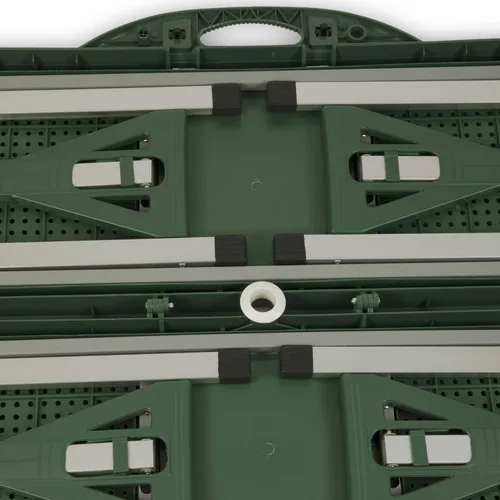 Miniatura 10 de Picnic TIME Mesa de picnic plegable portátil con asientos para 4, mesa de aluminio plegable con bancos y agujero para paraguas, mesa plegable ligera