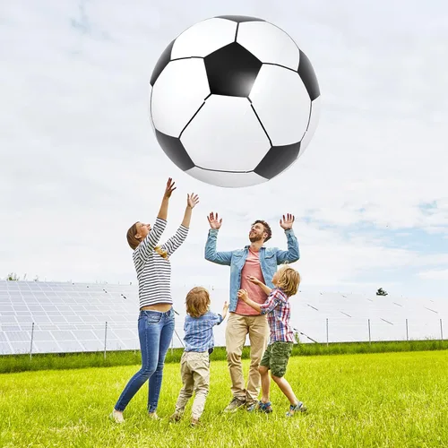 Miniatura 5 de Lewtemi 2 unidades de fútbol y baloncesto inflables gigantes de 40 pulgadas, bolas de playa inflables grandes, globos de gran tamaño para fiesta