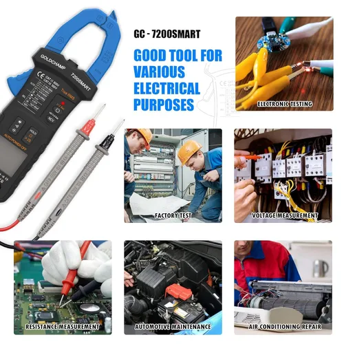 Miniatura 6 de Abrazadera digital 6000 cuentas, multímetro TRMS de rango automático mide voltaje CA/CC, resistencia, capacitancia, continuidad, diodo, NCV