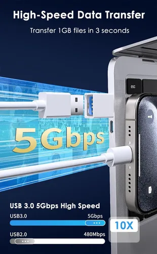 Miniatura 3 de Adaptador USB C a USB (paquete de 2), adaptador USB 3.0 a tipo C OTG, transferencia de datos de alta velocidad de 5 Gbps, compatible con MacBook
