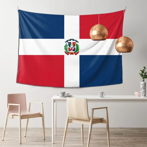 Miniatura 3 de LIFANGMI Tapiz decorativo con bandera de la República Dominicana, 60 x 40 pulgadas, para dormitorio, sala de estar, dormitorio universitario