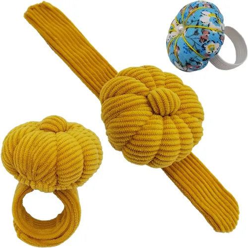 Miniatura 8 de Alfiler de muñeca elástico para anillo de aguja, soporte para agujas de bricolaje para coser y acolchar con 1 correa elástica, anillo de dedo