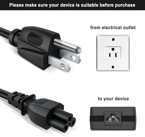 Miniatura 2 de Cable de alimentación de CA de 5 pies para Epson Workforce ET-4750 EcoTank AIO Cable de impresora