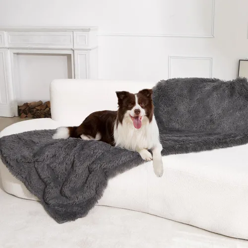 Miniatura 18 de gogobunny Manta impermeable para perros para perros grandes, gatos, cachorros, manta reversible de piel sintética para mascotas, lavable, protección