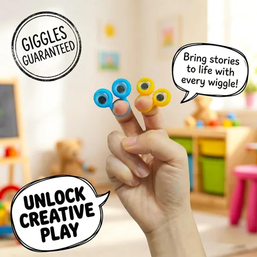 Miniatura 4 de 3 Otters Marionetas de dedo para niños pequeños, anillos Googly Eye On para niños, recuerdos de fiesta, premios escolares, bolsas de regalo