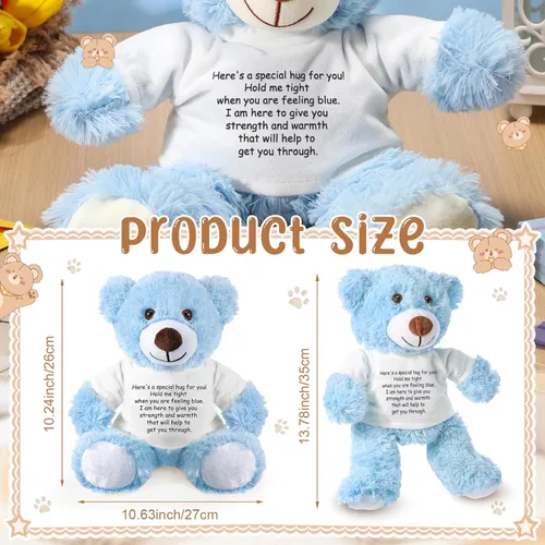 Miniatura 2 de Lenwen Un regalo de abrazo de oso para mujeres, pésame pronto, condolencias para mujeres, peluche de animal de peluche, abrazo pensando en ti, Azul