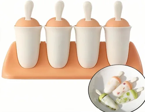 Juego de 8 moldes para paletas para niños, moldes de silicona para hacer helados, moldes para helados, accesorios de cocina, fácil liberación, leche