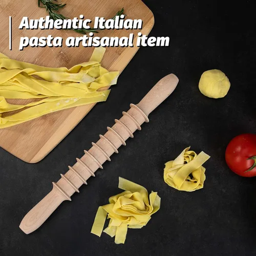 Miniatura 4 de Cortador de pasta de madera de haya de 14 mm, rodillo de rejilla de fideos, cortador de masa, pincel de madera, cortador de espaguetis, herramienta