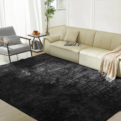 Alfombra ultra suave para sala de estar, alfombra de área mullida esponjosa de 3X5 (3 x 5 pies) para dormitorio, alfombras peludas modernas alfombra