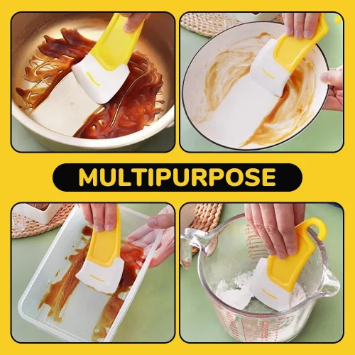 Miniatura 2 de Juego de espátulas de silicona de grado alimenticio para cocina, espátula de goma resistente al calor, herramienta de cocina raspadora sin arañazos