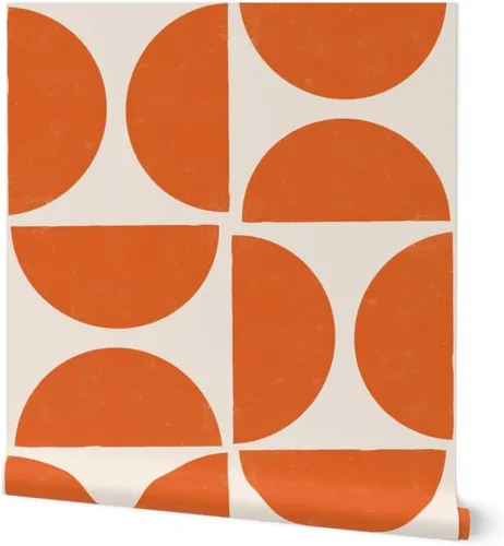 Despegar y pegar papel tapiz Muestras - Mod Shapes Retro Geométrico Gran Escala Bold MCM Minimalismo Papel pintado personalizado extraíble por