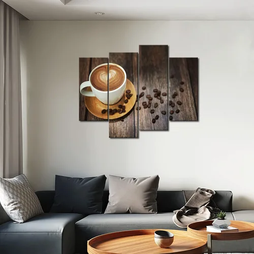 Miniatura 5 de Arte de pared de café marrón para bar, impresión de imagen con tema de café en lienzo para cocina, sala de estar, decoración del hogar