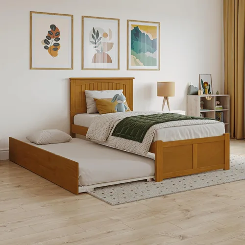 Miniatura 15 de AFI Nantucket - Cama de plataforma tamaño King con estribo y cama nido individual XL en color gris