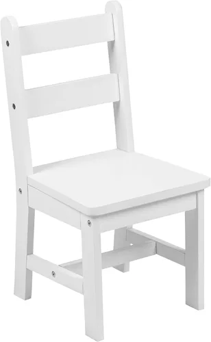 Miniatura 4 de Flash Furniture Kyndl - Juego de mesa y silla de madera maciza para niños, sala de juegos, dormitorio, cocina, juego de 3 piezas, color blanco