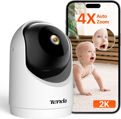 Tenda Cámara de seguridad interior 2K para monitor de bebé, WiFi 6 para mascotas/perros, para seguridad del hogar, panorámica/inclinación de 360°,