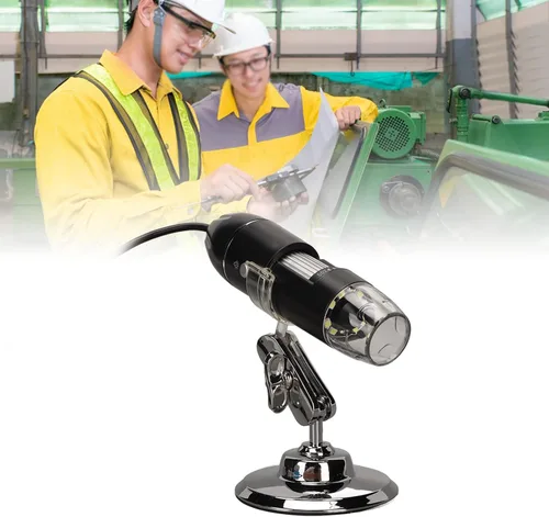 Miniatura 4 de Microscopio digital USB, aumento de 50X a 1600X con luz LED, portátil para teléfono inteligente y computadora, material ABS