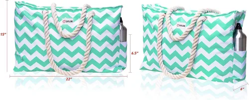 Miniatura 7 de SHYLERO Bolsa de playa y bolsa de piscina. Tiene bolsa hermética, tonelada de bolsillos. La bolsa de playa tiene cremallera, repelente al agua.