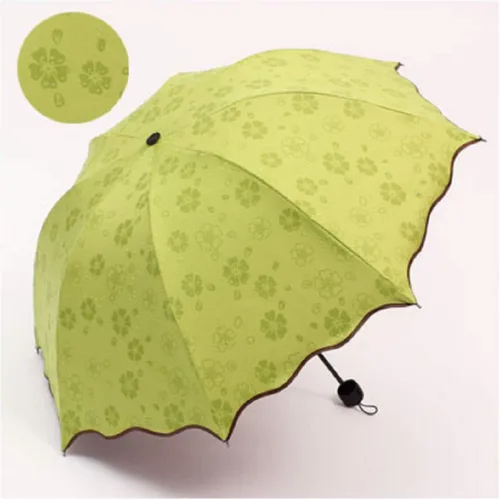 Miniatura 3 de Viaje paraguas compacto plegable sombrilla de lluvia de sol con agua Met blomssom blooming