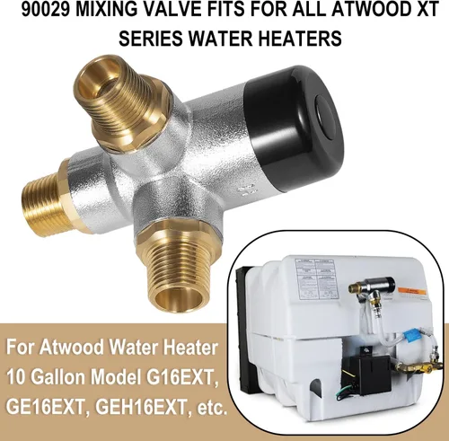 Miniatura 2 de Válvula mezcladora 90029 compatible con calentador de agua Atwood XT, para modelos de 10 galones G16EXT, GE16EXT, GEH16EXT, etc., reemplaza