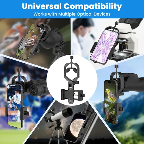 Miniatura 6 de Gosky Adaptador universal para telescopio para teléfono – Soporte de teléfono telescópico y soporte de teléfono para telescopio, adaptador