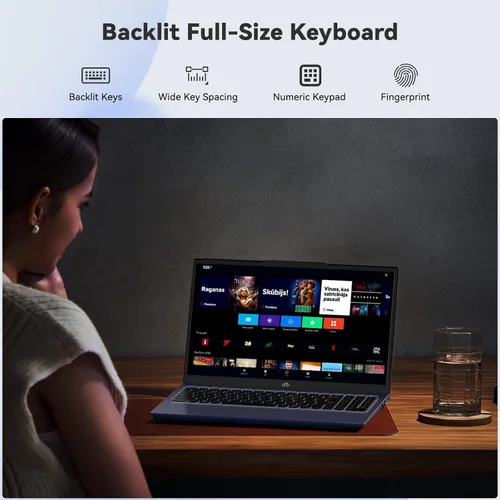 Miniatura 5 de NIMO Laptop portátil FHD IPS de 15.6", Intel Core i3-1215U (hasta 4.4 GHz, Beat R5 7520U), 8 GB de RAM 128 GB SSD Computadora de trabajo, KB