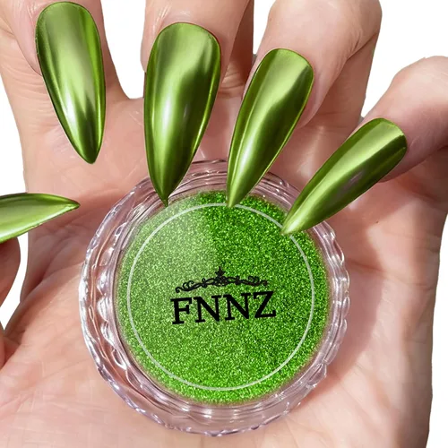 Miniatura 8 de FNNZ Polvo de uñas cromado, pigmento metálico de polvo de uñas efecto espejo de alta calidad, arte de uñas, polvo con purpurina para San Valentín