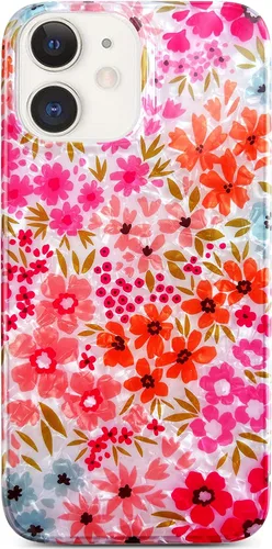 Miniatura 11 de Qokey Funda compatible con iPhone 11 de 6.1 pulgadas, bonito diseño de flores para niñas y mujeres, patrón de conchas de cristal brillante