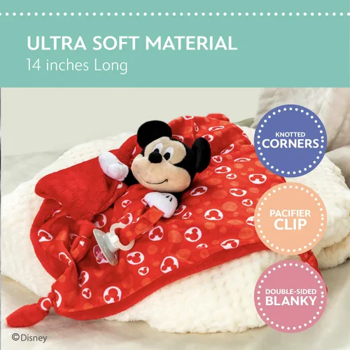 Miniatura 3 de KIDS PREFERRED Disney Baby Mickey Mouse - Manta de seguridad de peluche con diseño de animal de peluche, 13.18 x 13.18 x 3.5 pulgadas