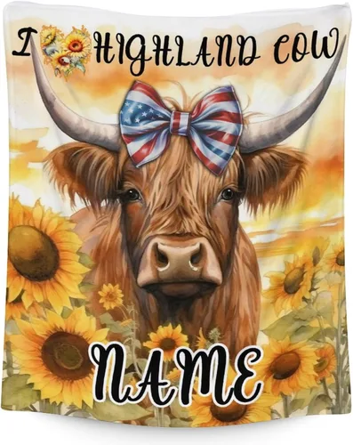 Miniatura 24 de Mercuryelf Highland Cow - Manta suave, mullida y cálida, 30 x 40 pulgadas, manta pequeña para regazo y cuna, color beige, bonito regalo para bebé