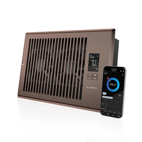 AC Infinity AIRTAP T6 Bronce, ventilador auxiliar para rejillas de 15 x 25 cm, mejora las rejillas de calefacción y refrigeración, silencioso con 10