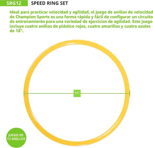 Miniatura 4 de Champion Sports Set de anillos de velocidad, multicolor, talla única