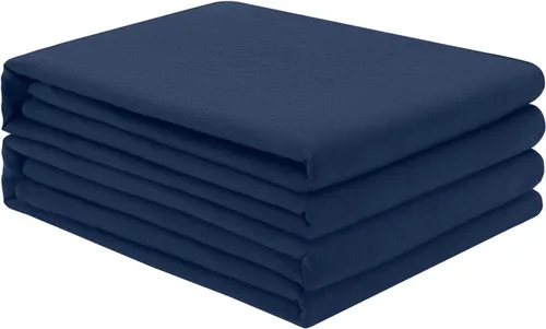 FreshCulture Sábanas Planas King Solo Paquete de 2 - Sábanas Planas de Cama de Calidad Hotelera - Microfibra Cepillada - Ultra Suaves y Azul marino