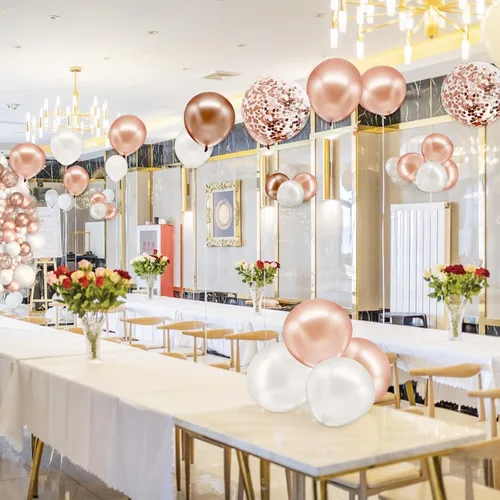 Miniatura 5 de Kit de arco de globos de oro rosa, globos de oro rosa, kit de guirnalda de globos de oro rosa, decoraciones de fiesta de oro rosa, decoraciones