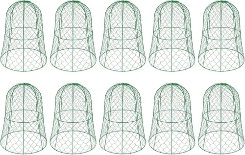 Paquete de 10 Cloches de alambre de pollo para jardín, 12.99 pulgadas de profundidad x 15.75 pulgadas de alto, protectores y cubiertas de plantas,