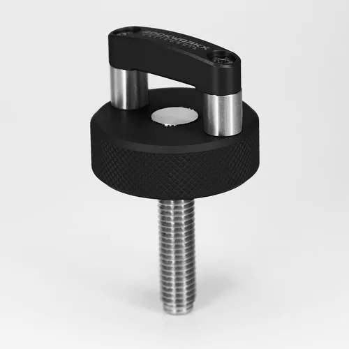 Miniatura 2 de ROCKWORKX Billet Tornillo de pulgar de aluminio duro de extracción rápida, anillo en D integrado, compatible con Jeep Wrangler JK 2007-20018, JL