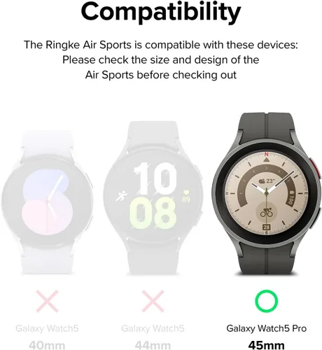 Miniatura 2 de Ringke Air Sports - Funda compatible con Samsung Galaxy Watch 5 Pro de 1.772 pulgadas, suave, flexible, ligera, delgada, TPU para minimalistas