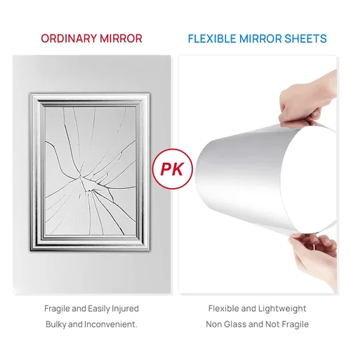 Miniatura 5 de Decotalk Pegatina de Espejo Adhesiva, Lámina de Espejo de 12"x590" para Manualidades, Papel Tapiz de Espejos Reflectantes Despegar y Pegar