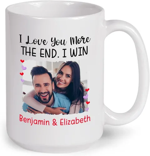 Miniatura 8 de A True Love Story Never Ever Taza, regalos de boda, regalos de pareja con foto personalizada para él y ella, taza de café con imagen de pareja, taza