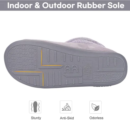 Miniatura 3 de Longbay Pantuflas de punto de chenilla cálidas para mujer de espuma viscoelástica cómodas de gamuza esponjosas de espuma viscoelástica botas de casa