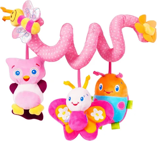 Miniatura 13 de Jollybaby Juguetes para cochecito de cuna y asiento de automóvil para bebé de 0 a 12 meses, juguetes sensoriales colgantes para el tiempo de barriga