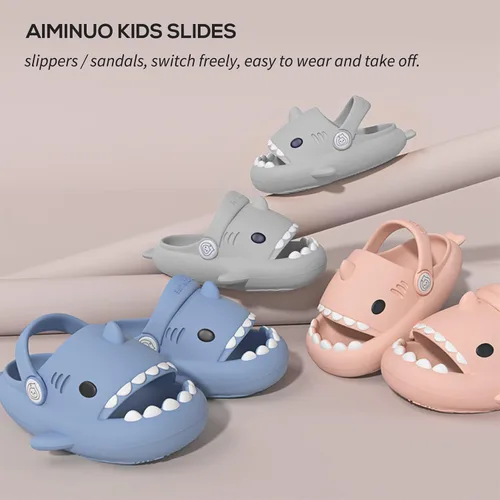 Miniatura 4 de AIMINUO Sandalias de verano para niños pequeños, sandalias antideslizantes para la ducha, playa, piscina, sandalias blancas para niños y niñas