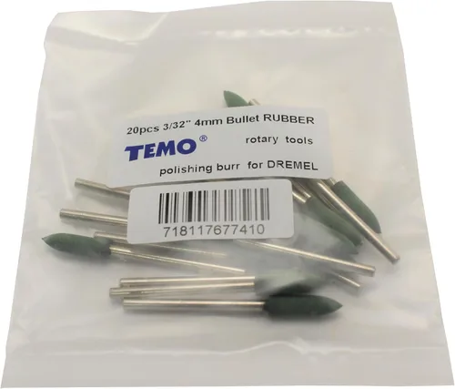Miniatura 3 de TMAX 20 piezas de 0.157 in (5/32 pulgadas) herramienta rotativa de goma con vástago de 3/32 pulgadas para herramientas rotativas Dremel